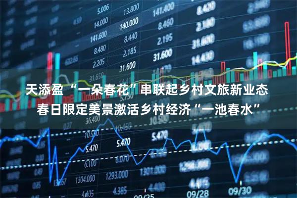 天添盈 “一朵春花”串联起乡村文旅新业态 春日限定美景激活乡村经济“一池春水”