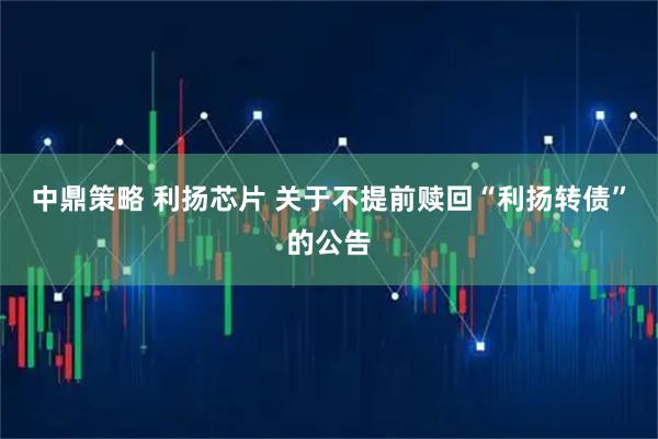 中鼎策略 利扬芯片 关于不提前赎回“利扬转债”的公告